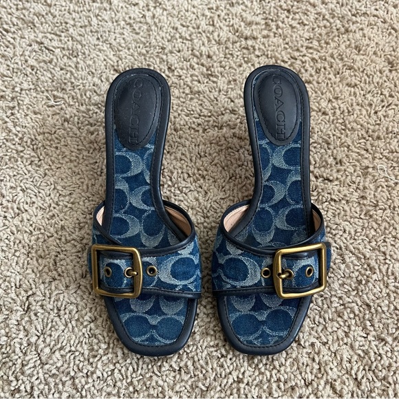 Coach Margot sandal in signature denim - Picture 1 of 3
